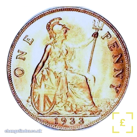 1933 George V penny (pre-decimal, context)