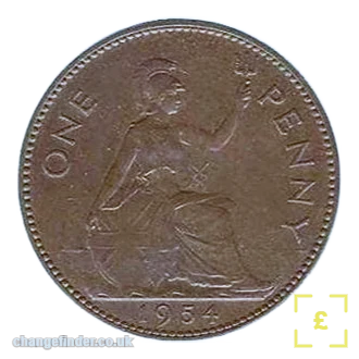 1954 penny (pre-decimal, context)