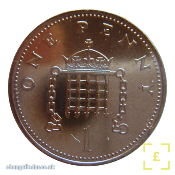 1982 First "ONE PENNY" wording — 1p