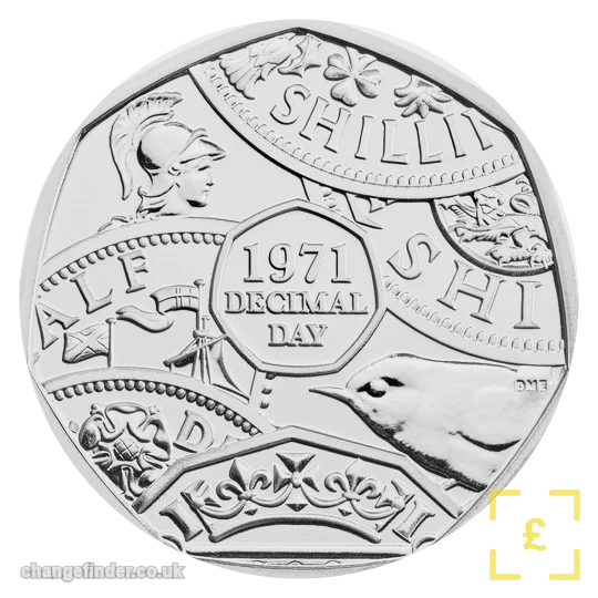 2021 50th Anniversary of Decimal Day (2nd portrait) — 50p
