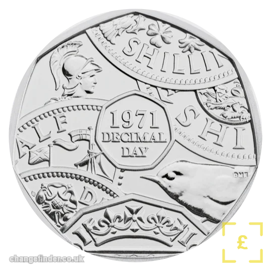 2021 50th Anniversary of Decimal Day (5th portrait) — 50p