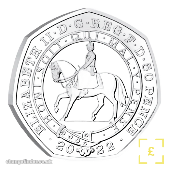 2022 Platinum Jubilee (horseback portrait) — 50p