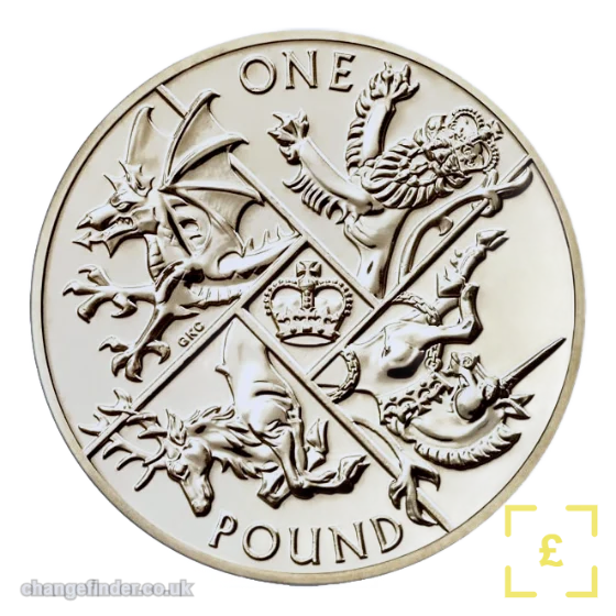 2016 The Last Round Pound (Four Heraldic Beasts) — £1