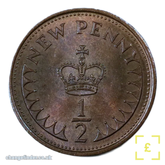 1974 Decimal Half Penny (NEW PENNY legend)