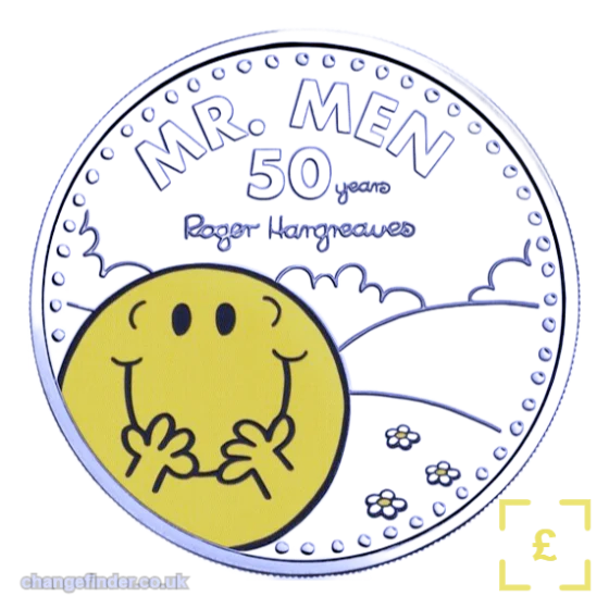 2021 Mr Happy (50 Years of Mr Men / Little Miss, designed by Adam Hargreaves) — £5