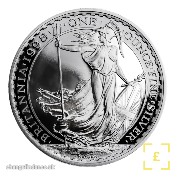1997-present Britannia (1oz fine silver, annual designs) — £2