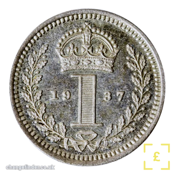 struck annually Maundy Penny — crowned numeral within wreath