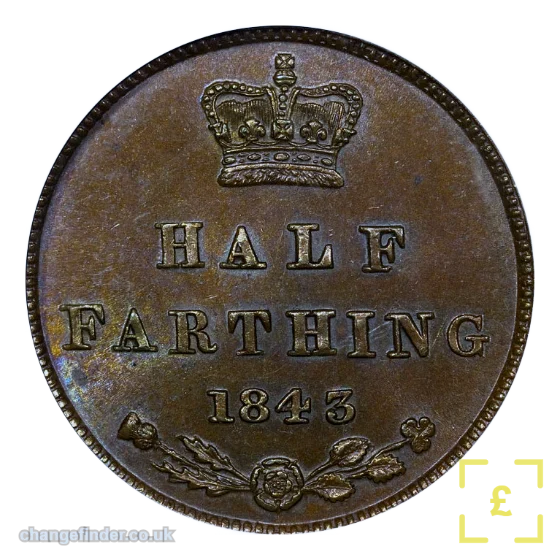 1828-1856 Britannia / value — Half Farthing