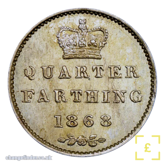 1839-1853 Crowned value; struck for Ceylon — Quarter Farthing