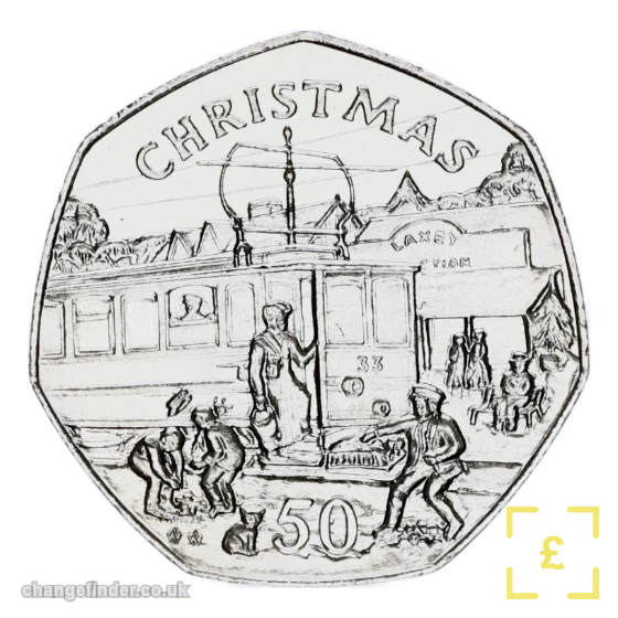 1989 Christmas - Tram at Laxey Station — 50p