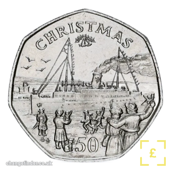 1990 Christmas - 'Lady of Mann' Steam Packet ferry — 50p