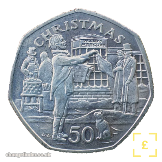 1992 Christmas - Newspaper boy (features a Manx cat) — 50p
