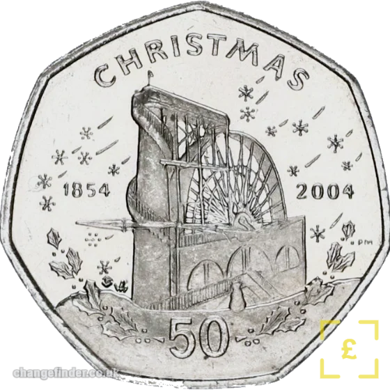 2004 Christmas - Laxey Water Wheel (Lady Isabella) — 50p