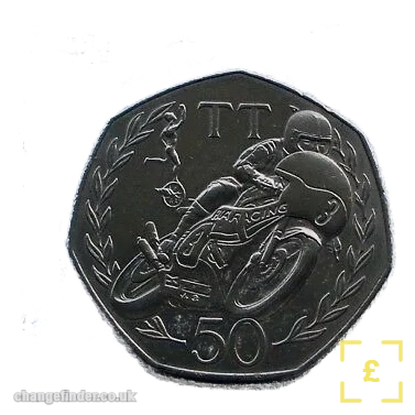 1981 Tourist Trophy (TT) Races - Joey Dunlop (First TT Coin) — 50p