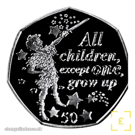 2019 Peter Pan Six-Coin Collection (Hook, Tinker Bell, Wendy, Nana & more) — 50p