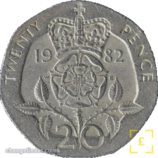 1982-present Definitive (Tudor rose / Royal Shield) — 20p
